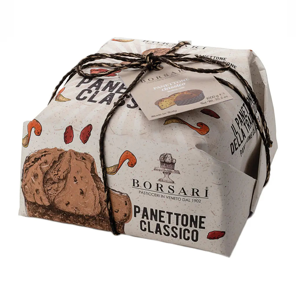 Traditional Panettone Borsari SULTANAS AND CANDIED FRUITS  2.2 lb  - Tita Italian