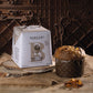 Traditional Italian Christmas panettone with raisins and candied citrus peel