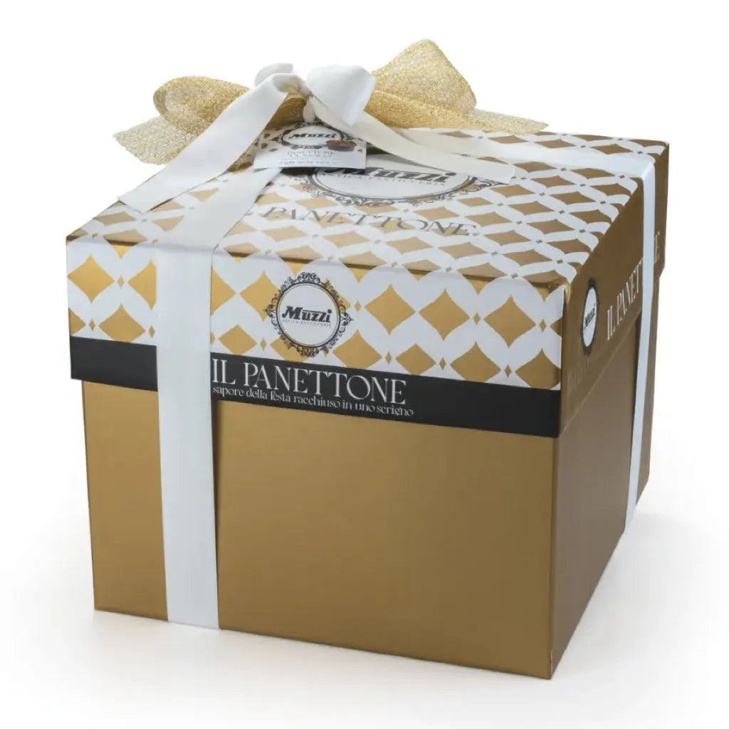 panettone box brand muzzi with chritmas  theme