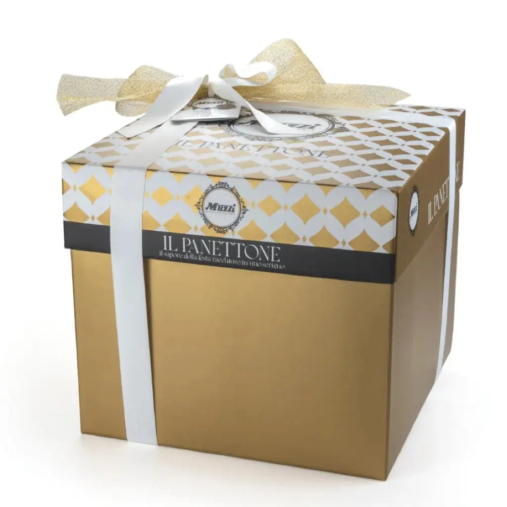 panettone box brand muzzi with chritmas  theme