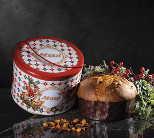 Muzzi Classic Italian Panettone 35.3 oz in decorative Ghirlanda Christmas tin