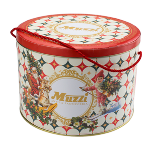 Muzzi Classic Italian Panettone 35.3 oz in decorative Ghirlanda Christmas tin