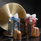 Muzzi 80g mini pandoro in festive red lantern-style box with ribbon