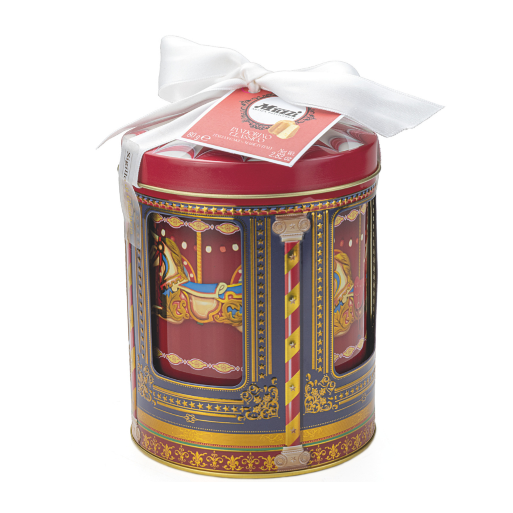 Muzzi Mini Italian Pandoro in elegant red Carrilon Christmas gift box 2.8 oz