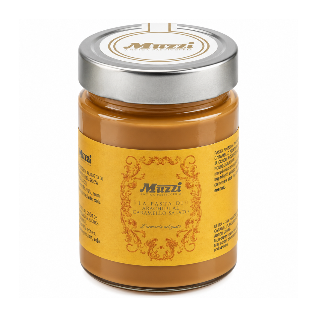 Muzzi Italian peanut spread made with 99 percent roasted peanuts