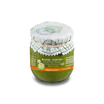 Anfosso - No Garlic Genovese Pesto with Basil DOP in EVO Oil - 6.34oz/180g