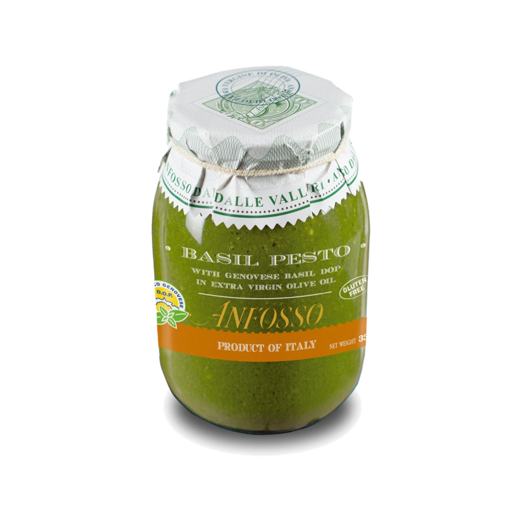 Anfosso -No Garlic Genovese Pesto with Basil DOP in EVO Oil - 2.09lb/950g