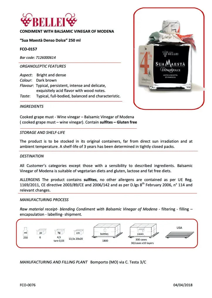 Bottle of Sua Maça Denso Dolce with product details on a white background