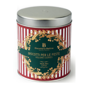 Bettina Italian Christmas cookie assortment in decorative metal gift tin 200g