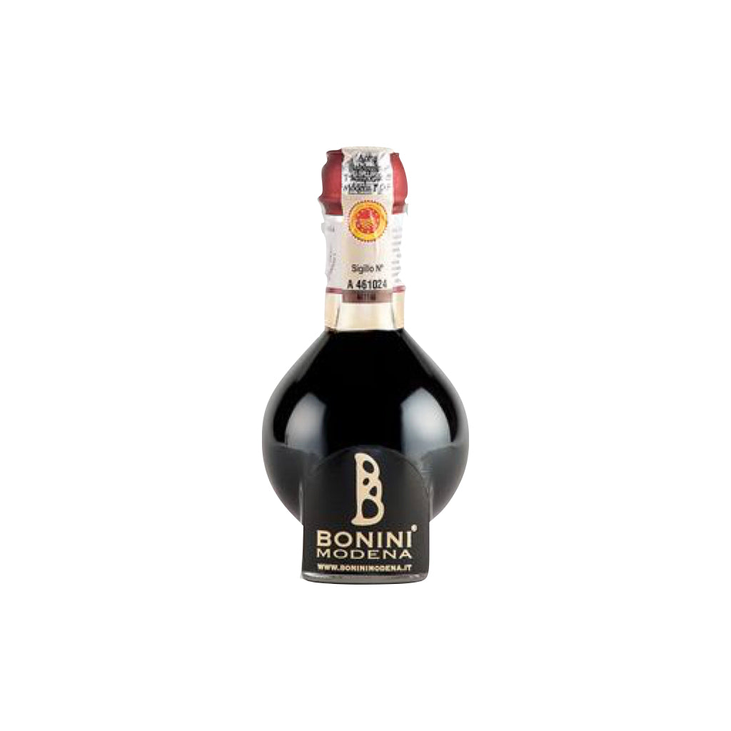 Bonini Traditional Balsamic Vinegar of Modena DOP 12 Years foreground on white background- Tita Italia Shop 