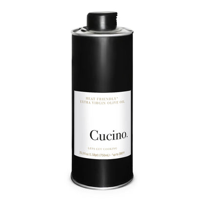 Cucino olive oil canister on a white background