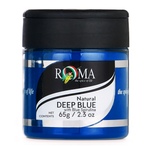 Jar of Roma Natural Deep Blue spice with black lid on a white background