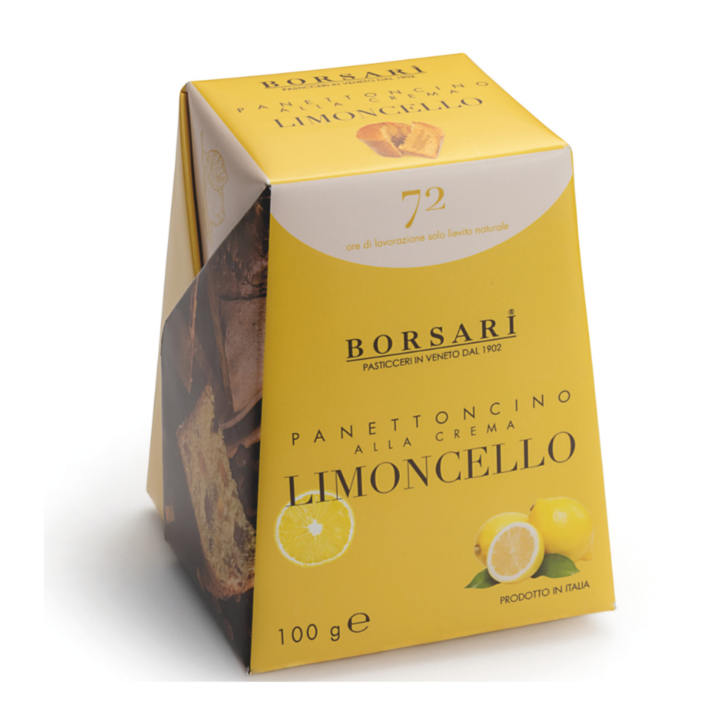 Borsari mini limoncello panettone 100g in yellow gift box