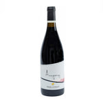 Bottle of Amperg Lagrein Riserva Klaus Lentsch wine with a deep, intense red color and a label that includes the brand name and the name of the winemaker.