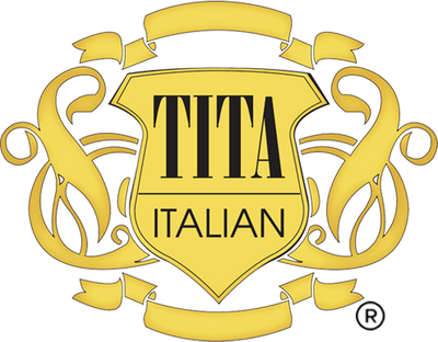 Decorative logo with 'TITA' and 'ITALIAN' text on a yellow shield with gold accents.
