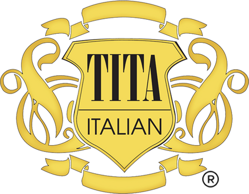 Decorative logo with 'TITA' and 'ITALIAN' text on a yellow shield with gold accents.