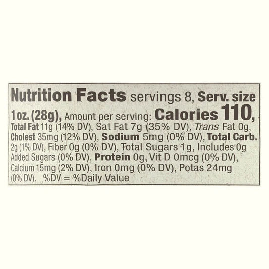 Nutrition facts label on a white background