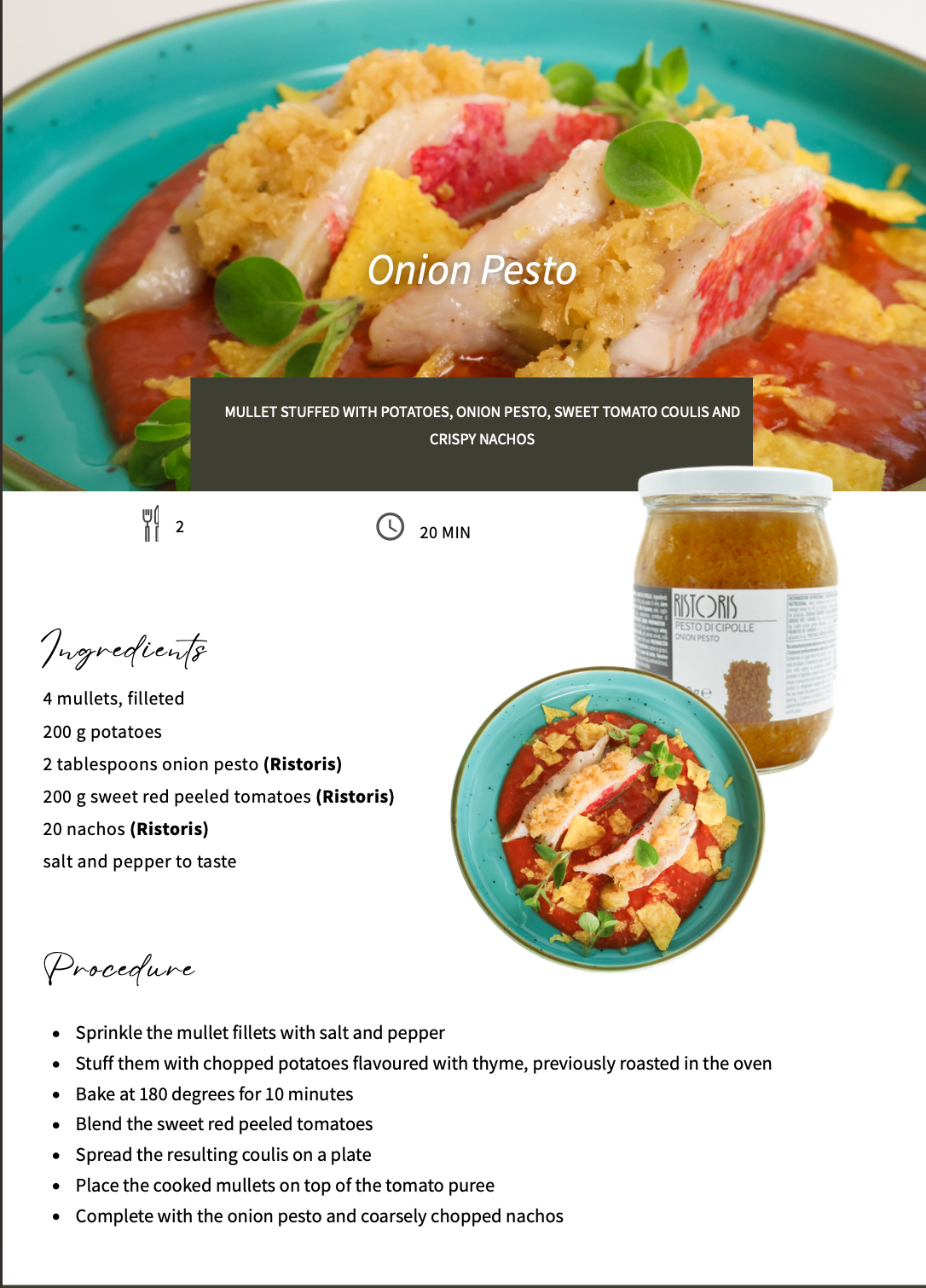 Recipe with Ristoris's onion pesto 