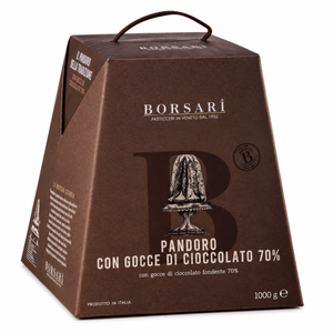 Borsari Italian Pandoro with 70% Dark Chocolate Chips – 2.2 lb (1 kg)