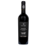 A bottle of Lucio Leuci Primitivo Indicazione Geografica Protetta Salento Kosher ed wine, featuring a dark glass bottle, black label, and black foil-wrapped neck, set against a plain white background.