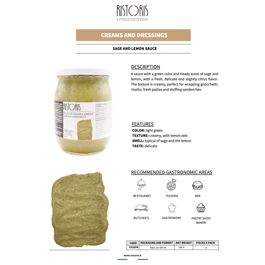 Ristoris - Sage and Lemon Sauce - Technical Sheet