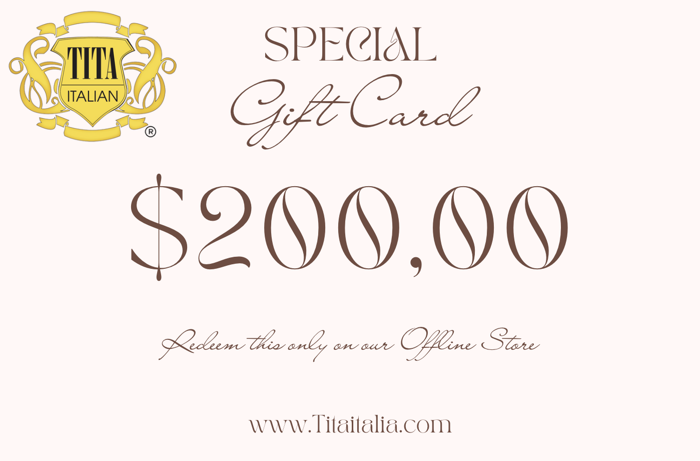 rare italian gift card shop | Gift Card