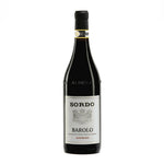 A bottle of Sordo Monprivato Barolo wine with a label that includes the brand name 'Alberta' and the grape variety 'Barolo'.