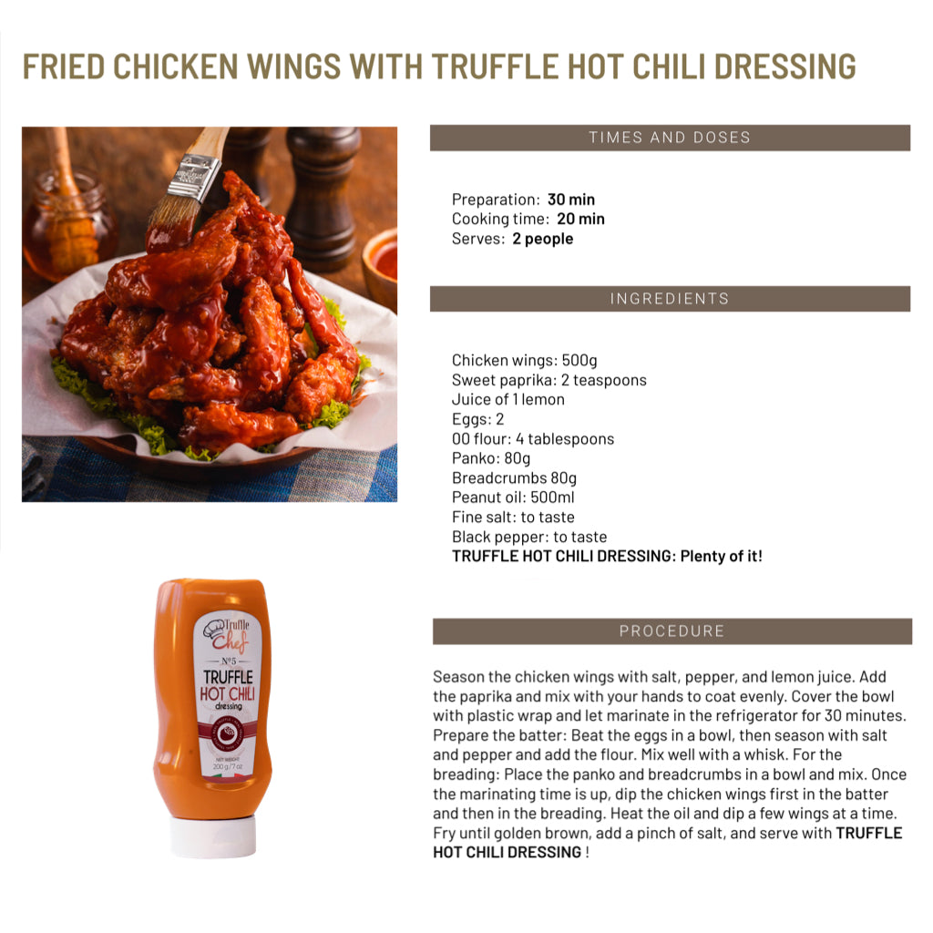Recipe - Fried Chicken wings with truffle hot chili dressing of Chef Truffle