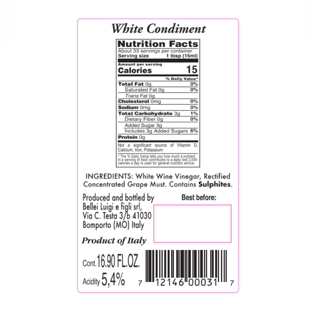 back label white condiment