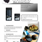 Advertisement for natural black food colorant with product images and text.