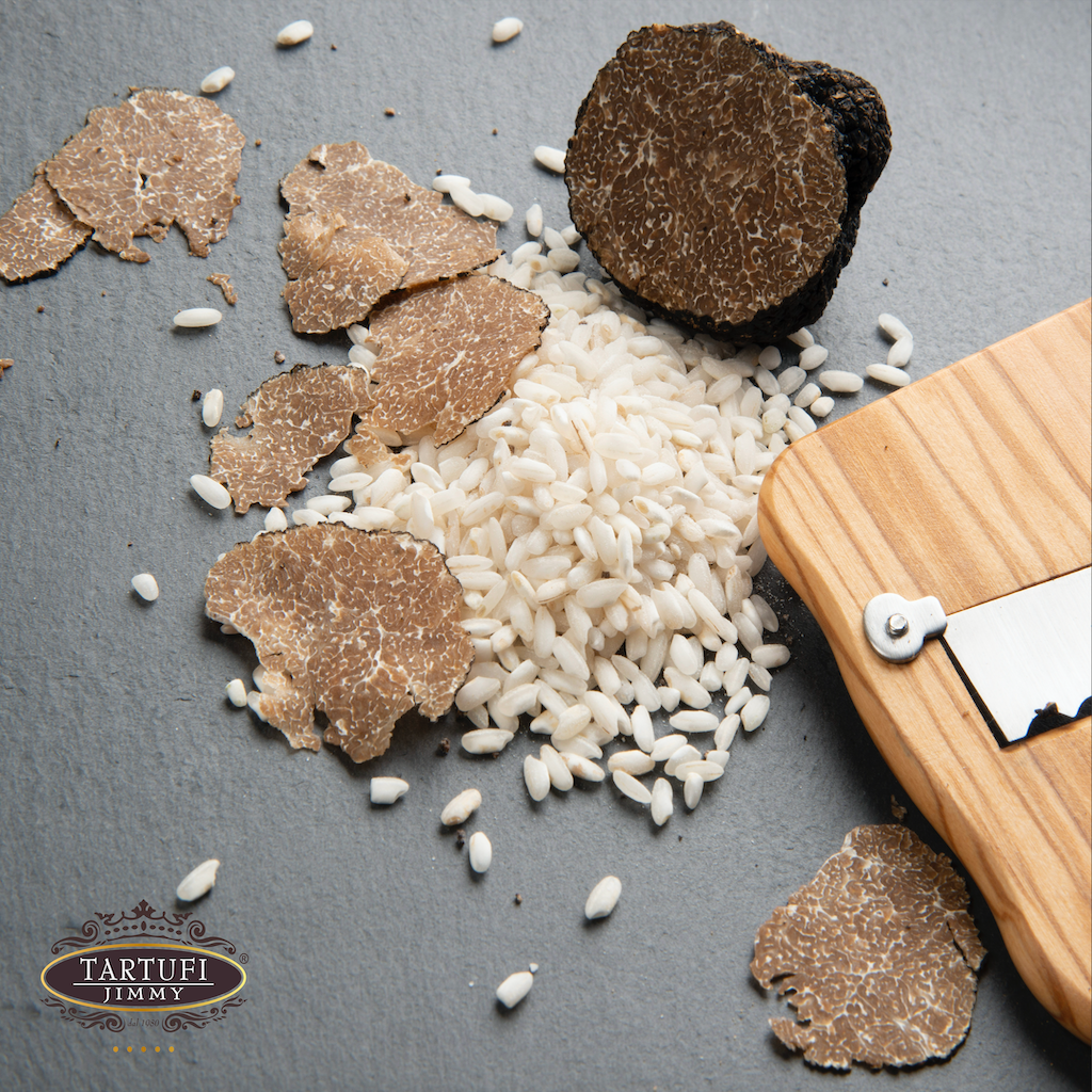 black truffe rice on a table