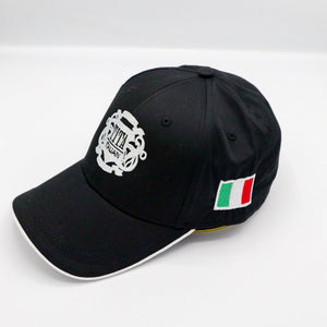 baseball cap classic style black silver embroidery unisex one size -tita italia