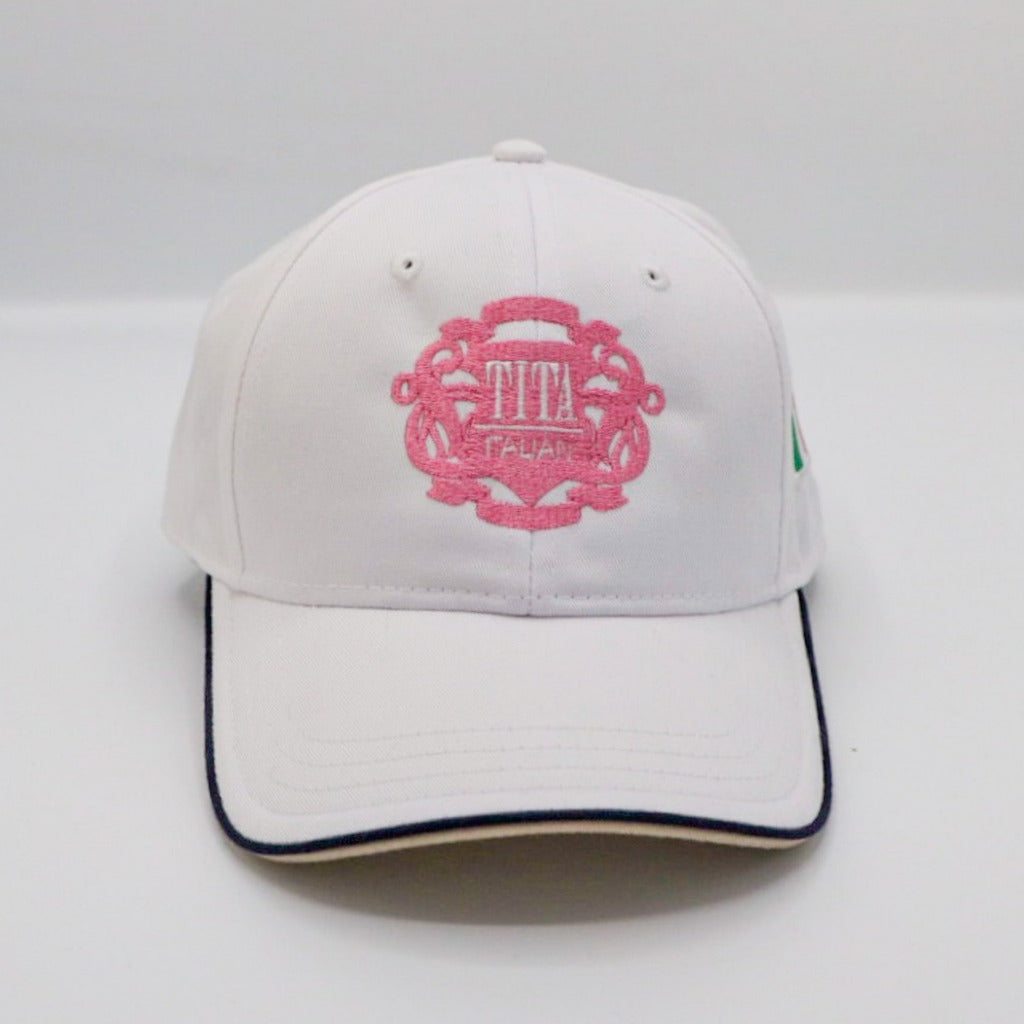 baseball cap White with pink embroidery one size unisex - Tita italia