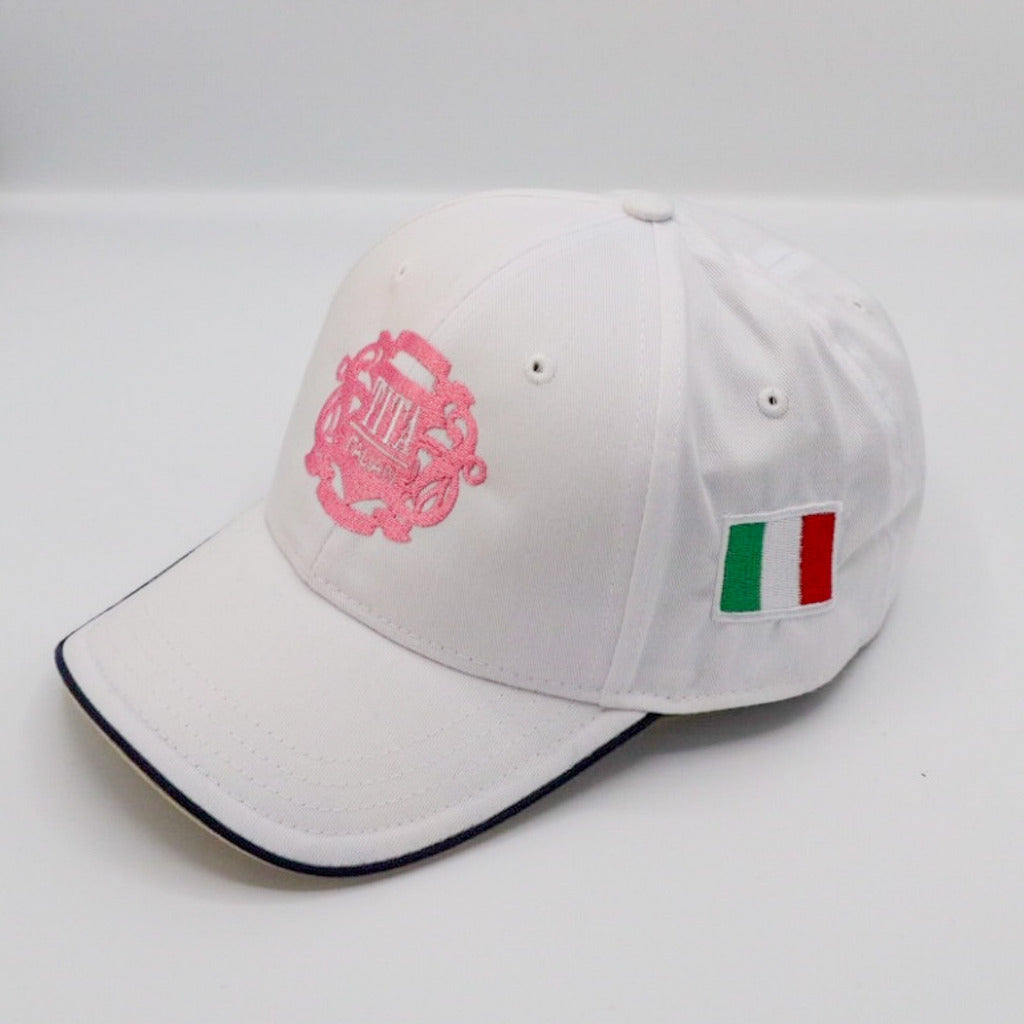 baseball cap White with pink embroidery one size unisex - Tita italia