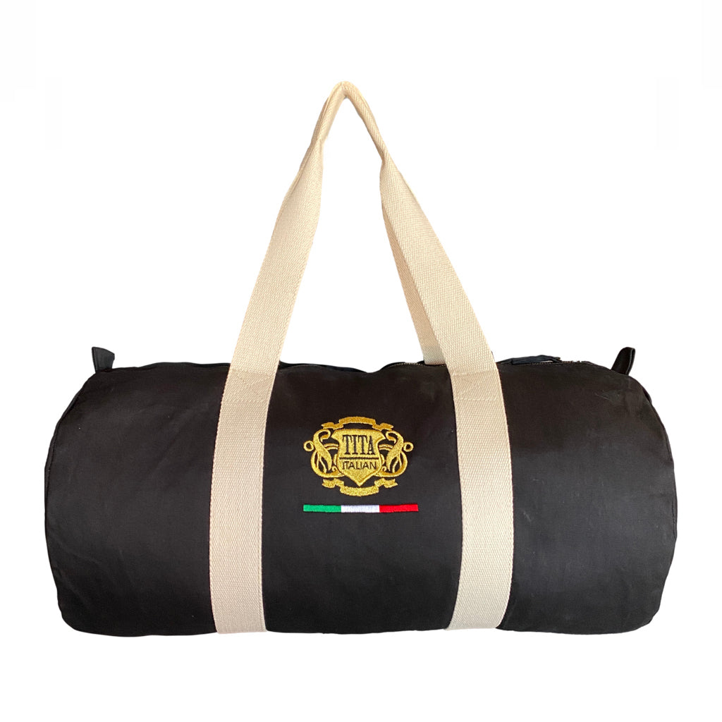 cotton round duffel bag black gold - Tita Italia