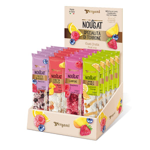 Soft Nougat Bar Fruit Mix Display box : 20 bar x 3.5oz (100g) -Tita Italian