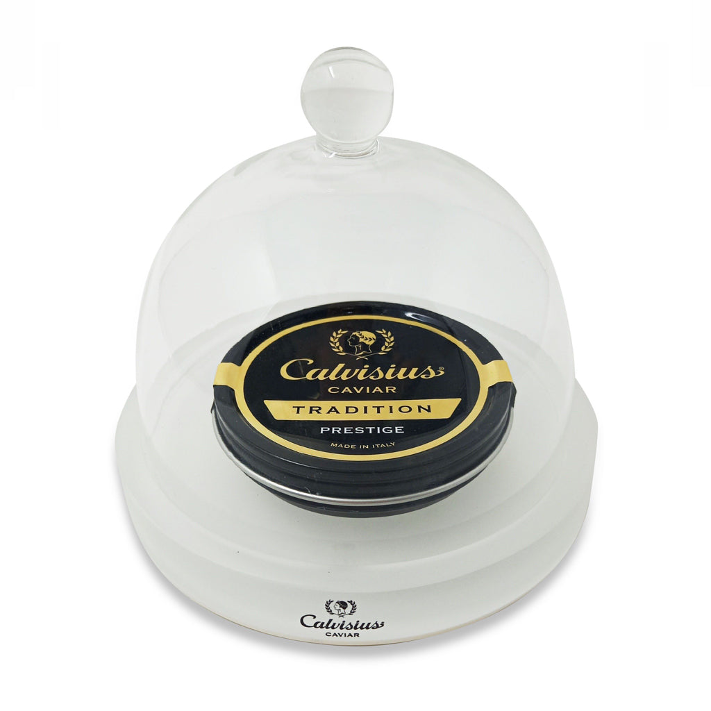 Glass Dome Caviar Server Calvisius