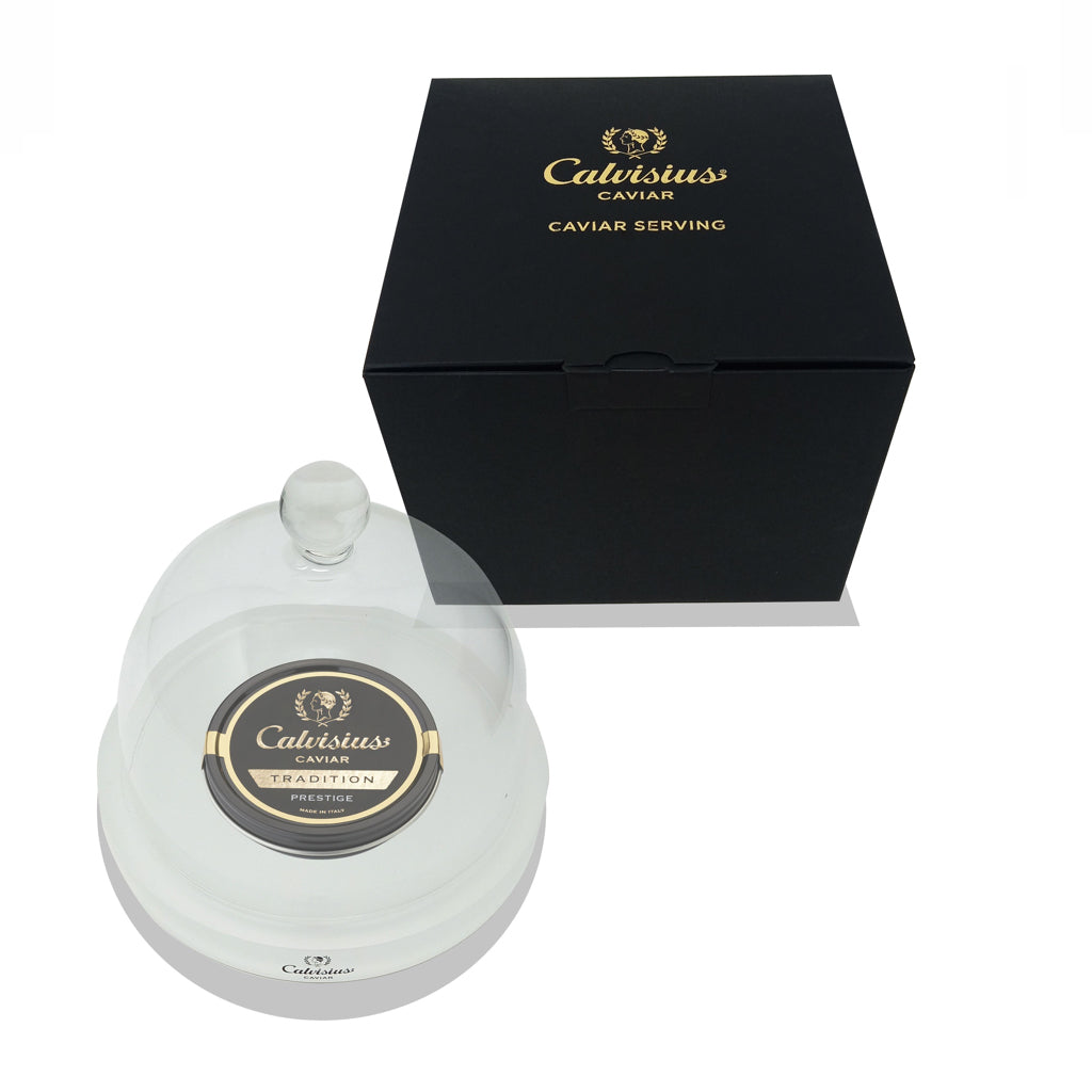 Glass Dome Caviar Server Calvisius - Tita Italia