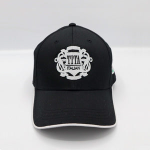 baseball cap classic style black silver embroidery unisex one size -tita italia