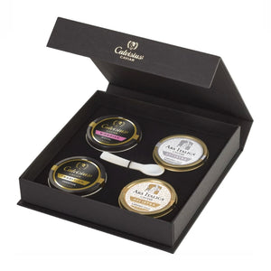 Calvisius Caviar 4 Tins 1 oz. ( 28.5 gr.)  each Gift Box Royal Collection - Tita Italia