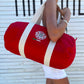 red silver organic cotton round duffel bag - Tita Italia