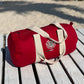 red silver organic cotton round duffel bag - Tita Italia